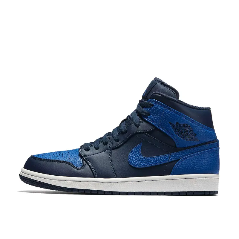 Оригинальные оригинальные мужские баскетбольные кроссовки Air Jordan 1 Mid AJ1, Классическая модная спортивная обувь для улицы, вентиляция 554724-035