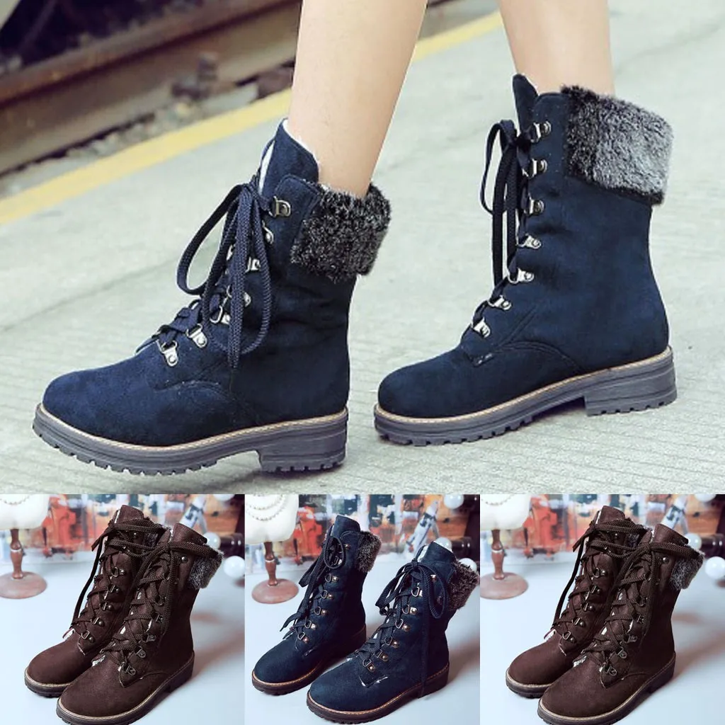 Winter Plus Velvet Ankle Boots For Women Round Toe Classics Suede Snow Boots Women Winter Warm Woman Shoes Ботинки Женские Drop