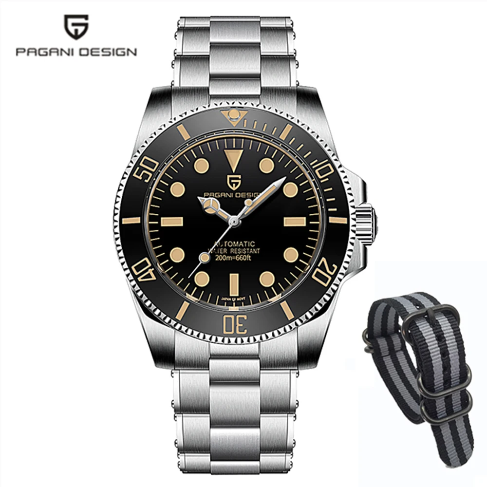 PAGANI DESIGN New Super Luminous Men Mechanical Wristwatches Ceramic Bezel NH35 Movement Automatic Watches Men Relogio Masculino 1