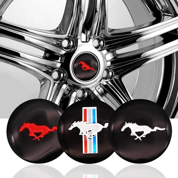 

4pc/set 56.5mm Horse Flag Car Steering Tyre Wheel Center Hub Cap Emblem Badge Sticker Symbol for Ford Mustang Jaguar Car-Styling