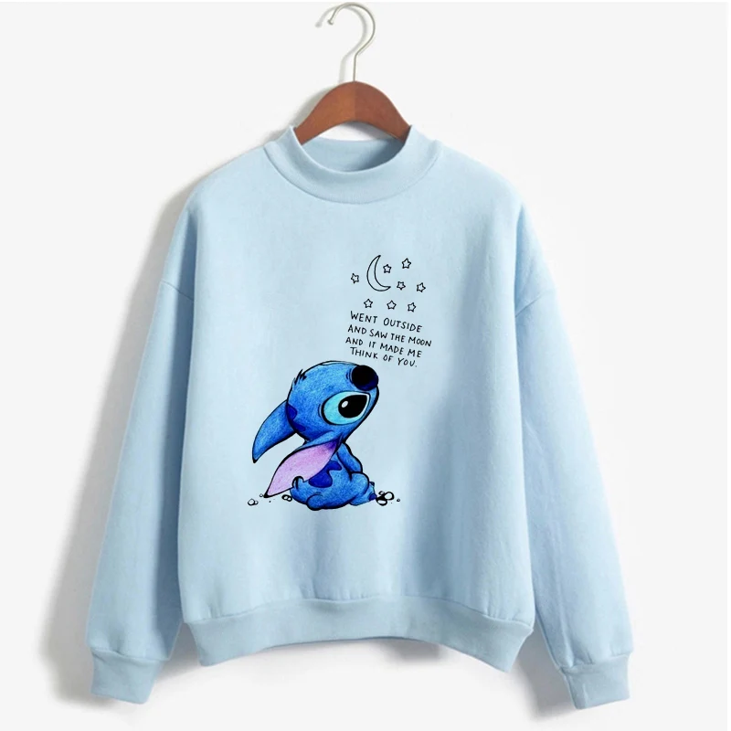 Kawaii стежка Crewneck Толстовка Женская милая аниме "Лило и Стич" Толстовка Ladiy Girl пуловер Harajuku Kpop женская одежда - Цвет: 15