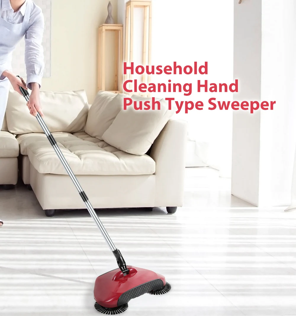 

5L Large Hand Push Type Sweeper Machine Household Cleaning Stainless Steel Broom Sweepers Dustpan Hand Push Sweepers Handle Mop