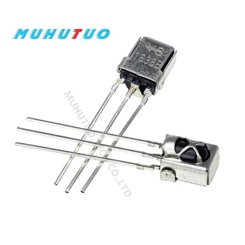 

10PCS VS1838B receiving head HX1838 universal integrated infrared receiving head receiving tube with shielding