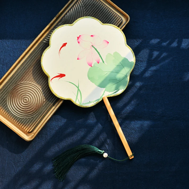 Circular Circular Fan for Women, Classical Round Hand Fan, Ancient Hanfu Chinese Clothing, Cheongsam, Female Dance Accessory