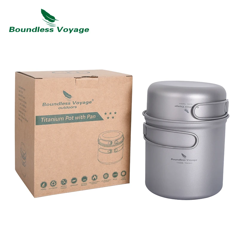 Camping Cookware Set Titanium Pot Pan Mug