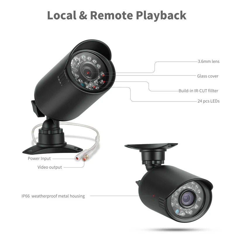 Камера видеонаблюдения Zclever 8 каналов 1200TVL 720P AHD DVR 4/8 шт.|Система наблюдения| |