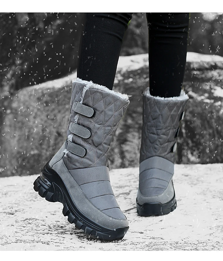 Winter Snow Boots Womens Shoes With Fur Warm Outdoor Sneakers Non-slip Womens Flats Casual Boots Comfort Shoes Botas De Mujer