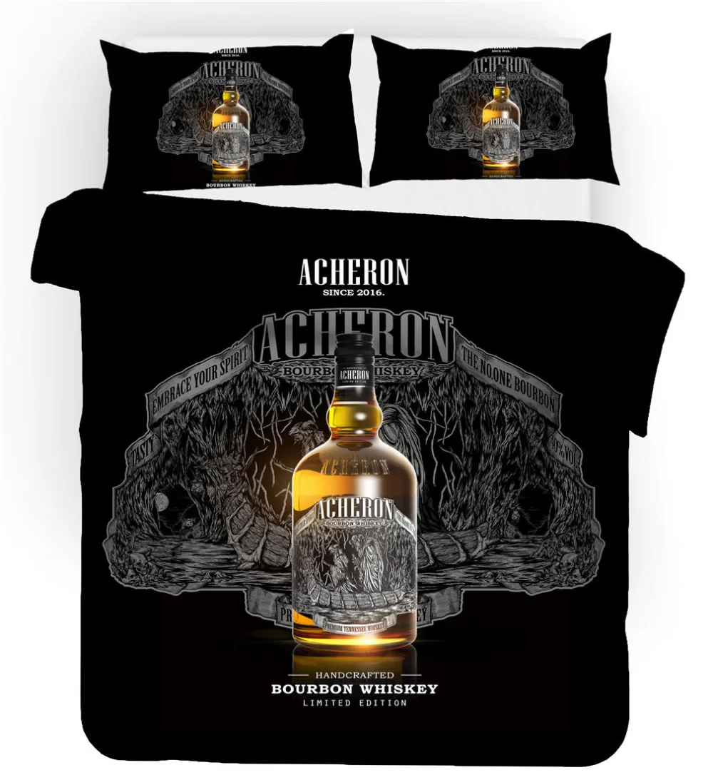 Musolei Jack Daniels 3D комплект постельного белья, пододеяльник королевского размера, пододеяльник, пододеяльник, набор вина, бренди, Текстиль для дома, кровати Q39