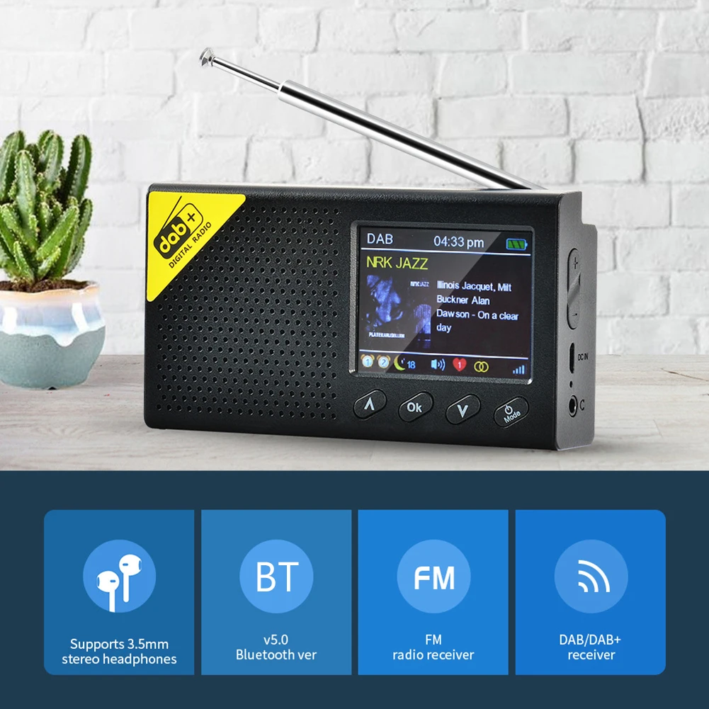 Портативное Bluetooth-совместимое цифровое радио 5 0 DAB/DAB + и FM-приемник для домашнего
