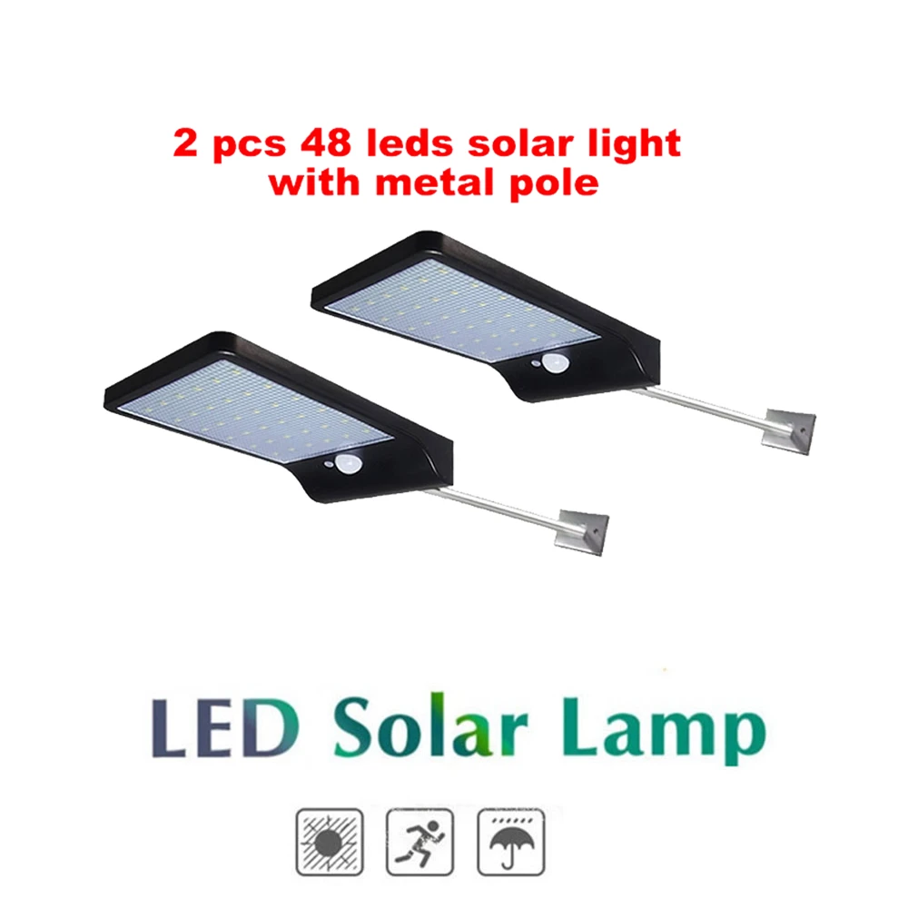 

2/4pcs 48 LED Solar Lamp Motion Sensor Wall Light Outdoor Waterproof Garden Lamp Energy Saving Solar Powered Pathway Lights secu