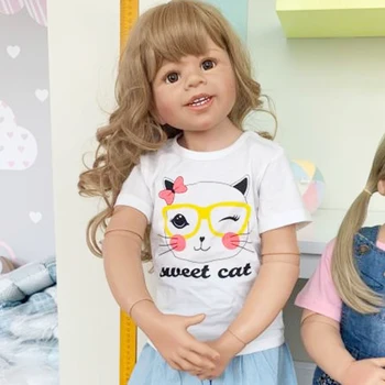 

100CM Hard silicone vinyl toddler girl doll toy like real 3-year-old size child clothing photo model big dress up doll baby gift