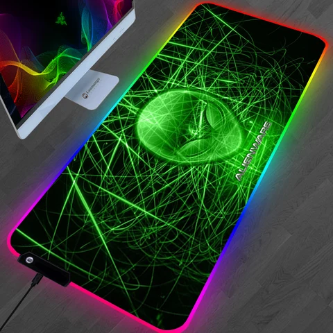 Alienware Gaming Mouse Pad  XXL Large PC Gamer Keyboard Desk Mat 900x400 LED Computer Accessories Tapis De Souris Mousepad
