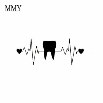

8" Wide Tooth Heartbeat Lifeline Car Sticker Decal Dentist Hygienist