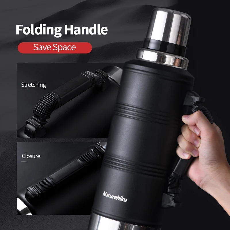 Naturehike 2.2L бутылка для воды 304 из нержавеющей стали Термочашка портативная Спортивная бутылка большой емкости Открытый походный чайник для воды