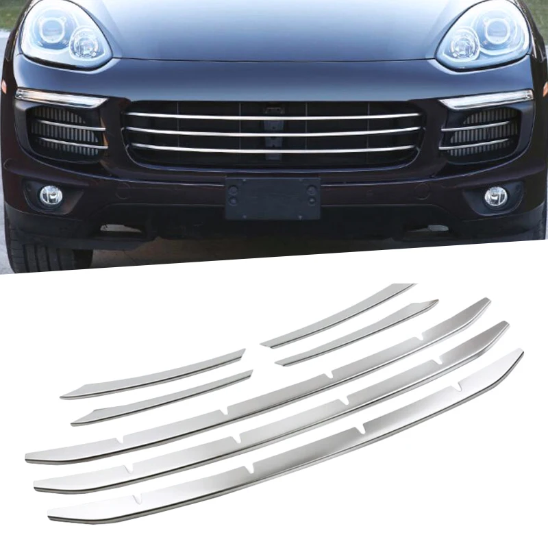 

For Porsche Cayenne 2015 2016 2017 Front Center Grille Cover Trim Molding Car Accessories Styling