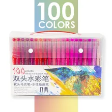 Фломастеры с двумя кисточками, основные, 100-УП. Blendable, кисть и тонкие кончики маркеров