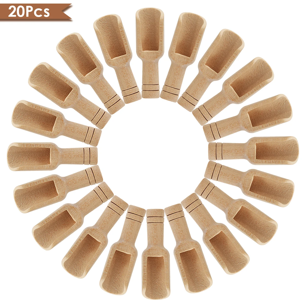 10pcs/20pcs Mini Wooden Scoops Bath Salt Spoons Spices Milk Candy Flour Powder Spoon For Kitchen Utensils 8x2.4cm | Дом и сад