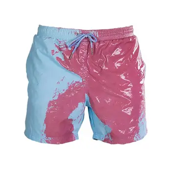 

Color Changing Beach Shorts Childs Quick Dry Swimwear Beach Pants Warm Color Discoloration Shorts Swimming Surfing Board Shorts