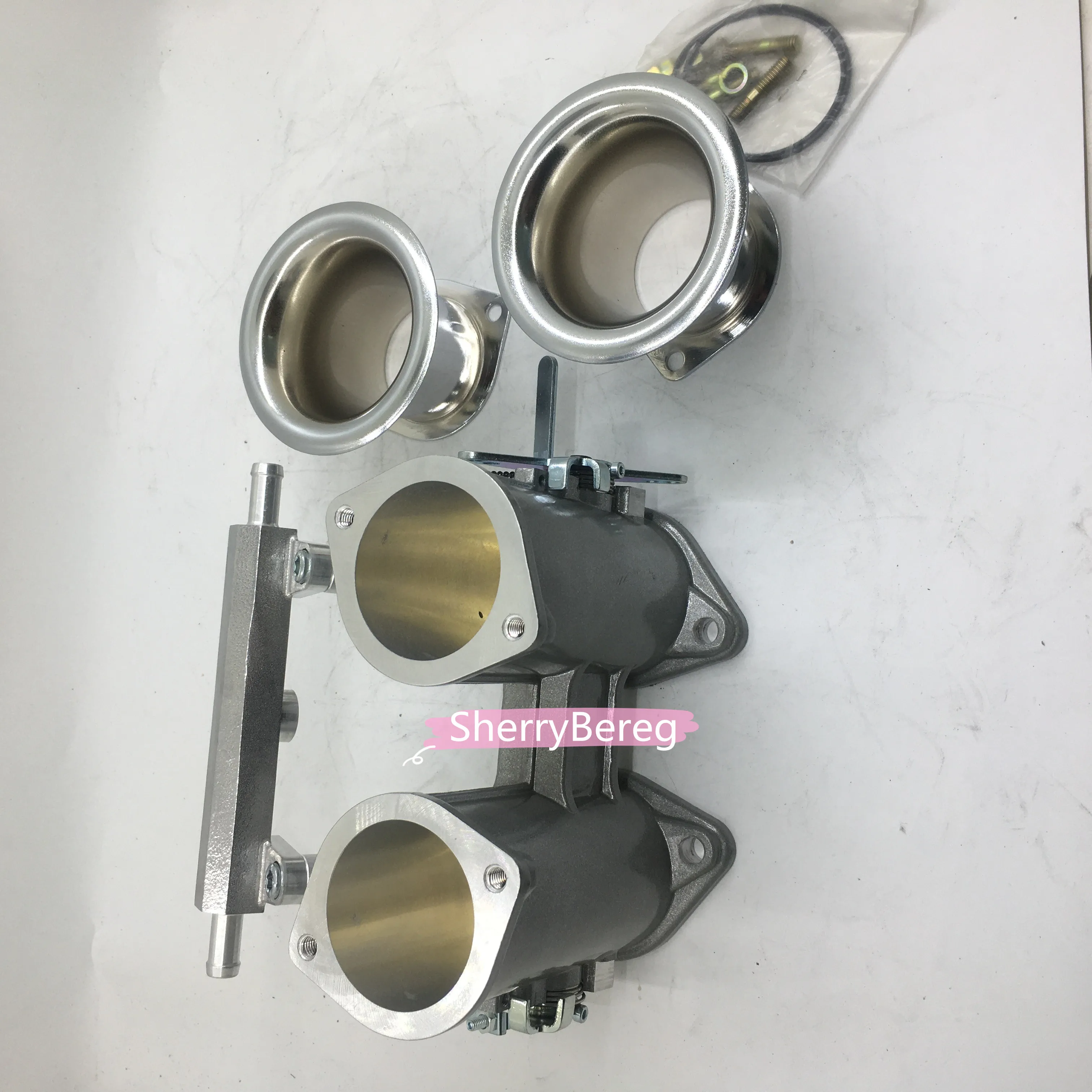 SherryBerg 48dcoe 48 dcoe 48mm DCOE 트윈 스로틀 바디, Weber/Dellorto/Solex DCOE/A 기화기용 연료 레일 에어혼 포함