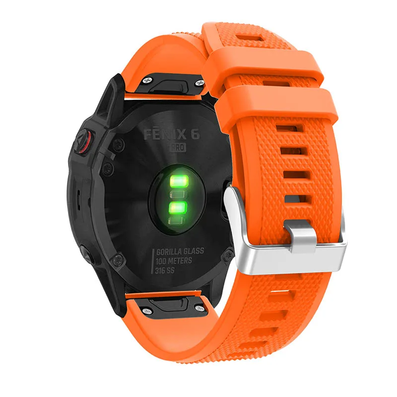 Для Garmin Fenix 6 Pro 5 Plus легкий силиконовый ремешок для часов Garmin Forerunner 935/945 22 мм быстросъемный браслет - Цвет: Orange