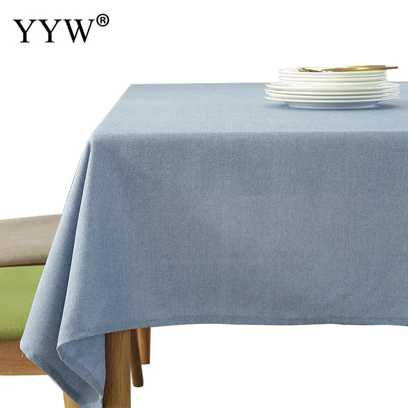 Однотонная одежда скатерть Лен Водонепроницаемый прямоугольный покрытие стола коврик для пикника ткань для стол обеденный стол ковер скатерти