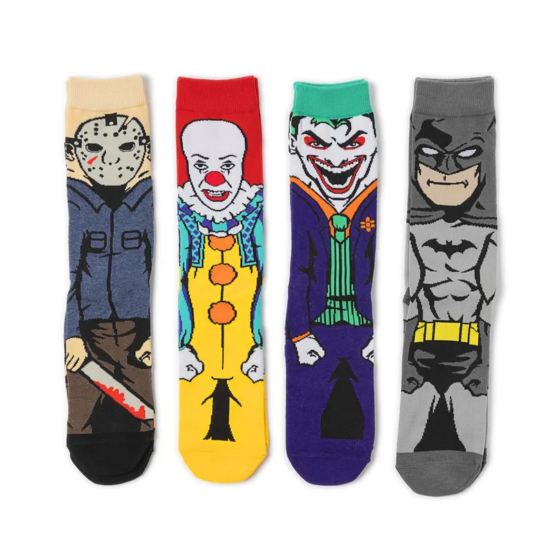 The Dark Knight Batman Cosplay Props Joker Sock Child Adult Pennywise Novelty Cute Cotton Clown Street Stockings Ankle Socks New