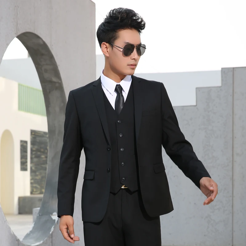 Shenrun Men Suits Slim Business Formal Casual Classic Suit Wedding Groom Party Prom Single Breasted Color Black Gray Navy Blue