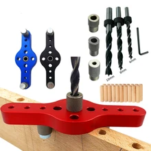 Gabarit de perçage de poche pour l'assemblage de meubles, pour mèches de 6/8/10 mm, travail du bois, système auto centrant vertical, guide de perçage, outils de menuiserie 