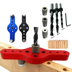 Woodworking Pocket Hole Jig 6/8/10mm Self-centering Vertical Doweling Jig Drill Guide For Locator Hole Puncher Carpentry Tools