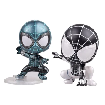 

2 styles disney marvel Q version spider man Negative suit action figure model Anime Figurine toys for chidren