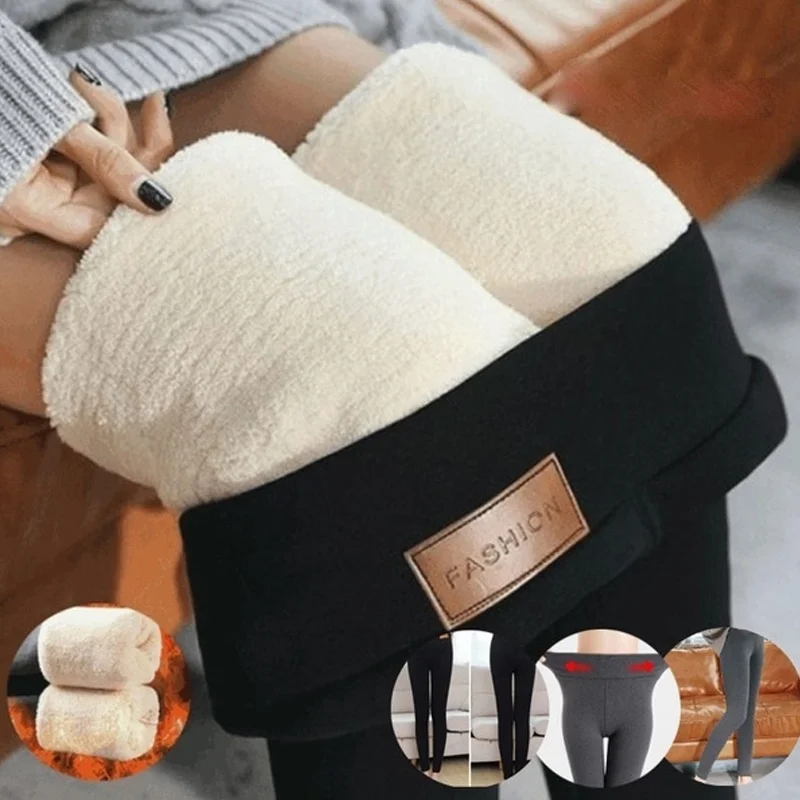 

New Black Warm Pants Winter Skinny Thick Velvet Casual Wool Fleece Trousers Cashmere Pants for Women Cotton Pants Leggings
