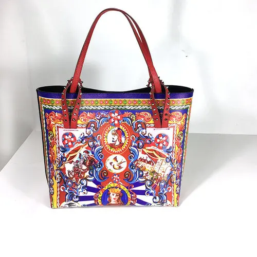 Роскошная итальянская брендовая сумка в этническом стиле из натуральной кожи Sicilian женская сумка-шоппер от известного дизайнера большие сумки - Цвет: 1