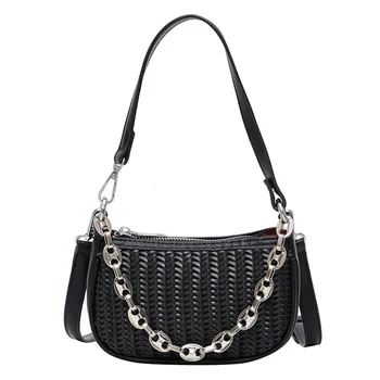 

2020 Fashion Handbag Bags Crocodile Pattern Shoulder New PU Leather Hand Bag Personality Versatile Patent Leather Underarm Bag