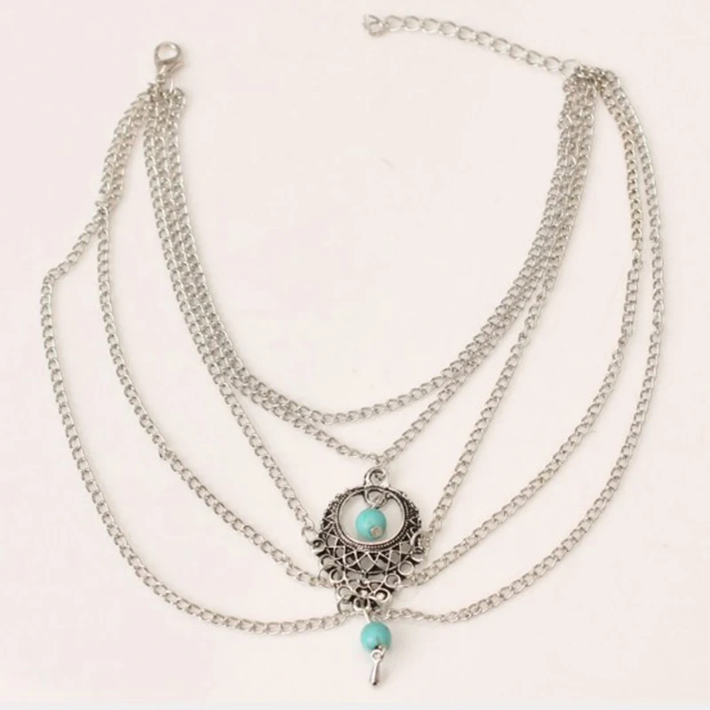 Health Care Weight Loss Magnet Anklet Green Bead Stone Magnetic Therapy Bracelet Anklet Weight Loss Product