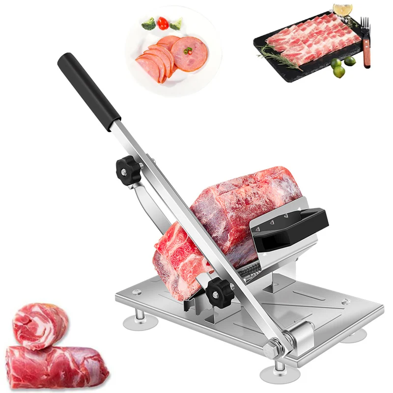 

Household Manual Food Fruit Slicer Lamb Beef Slicer Frozen Meat Cutting Machine Mutton Roll Cutter Adjustable Thickness