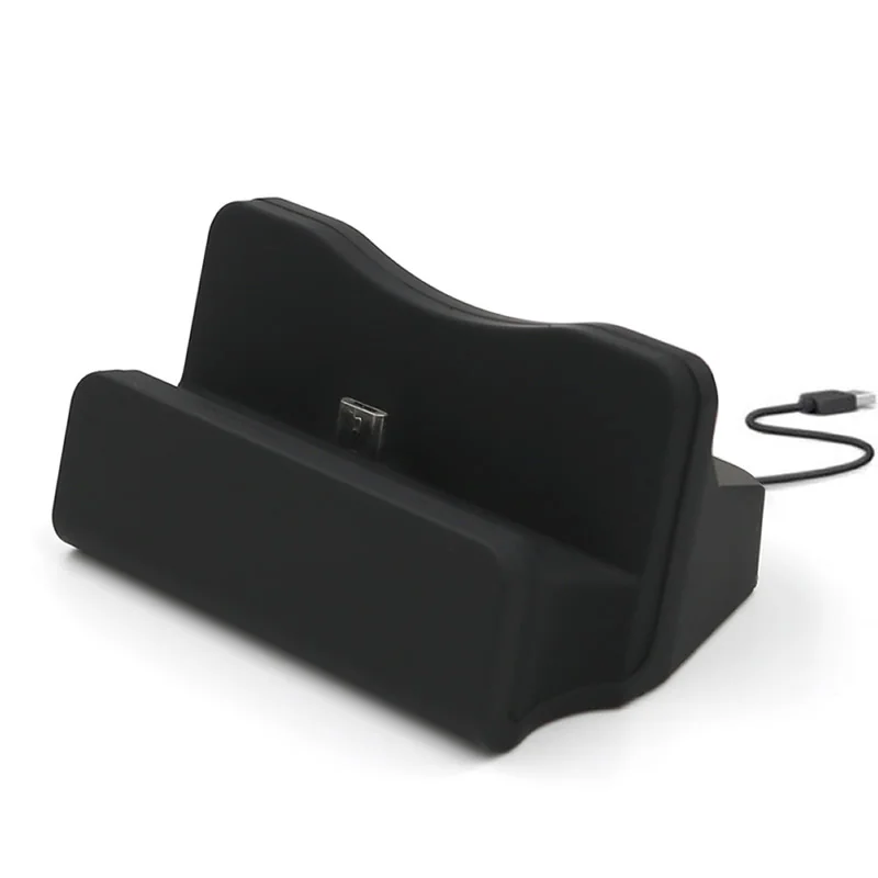 Настольное зарядное устройство Micro USB для док-станции, синхронизация, зарядная подставка для телефона Android, настольное зарядное устройство - Цвет: Черный