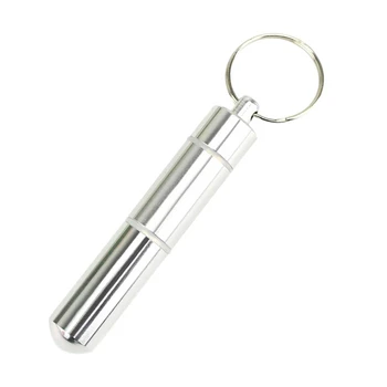 

1PCS Aluminium Alloy Metal Pocket Toothpick Holder With Keychain New Fashion Portable Traveling Keychain Toothpick Tool Box
