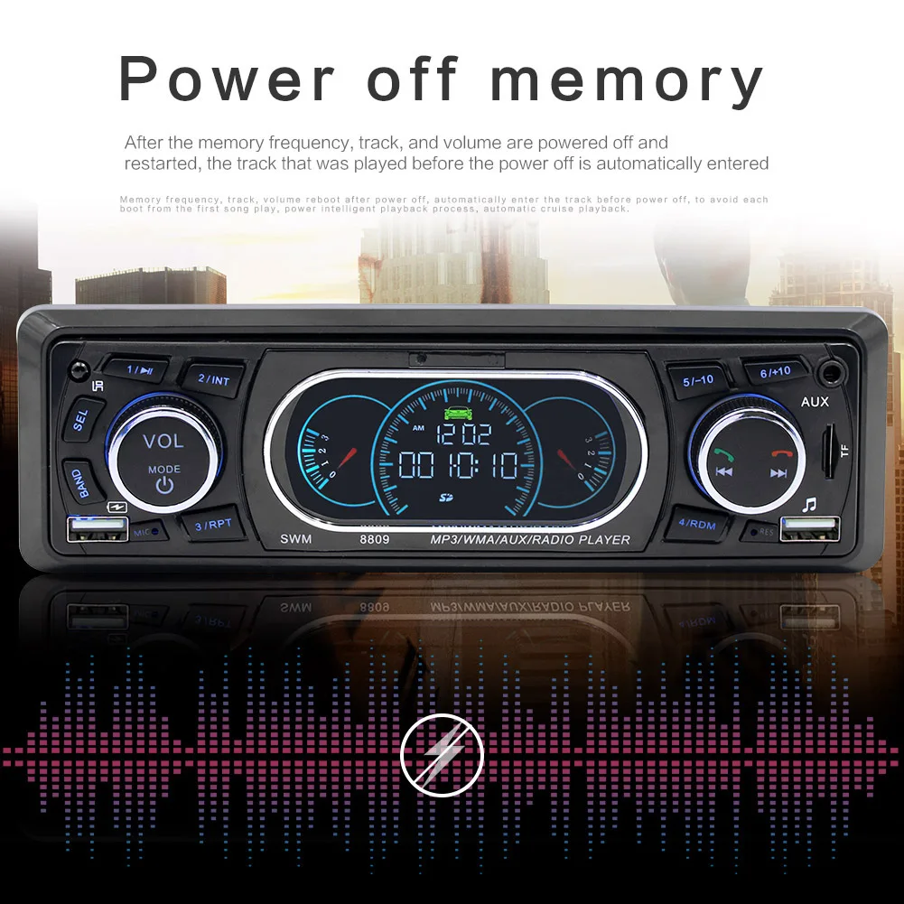 SWM 8809 1 Din автомобильный fm-радио Bluetooth пульт дистанционного управления двойной USB стерео MP3-плеер