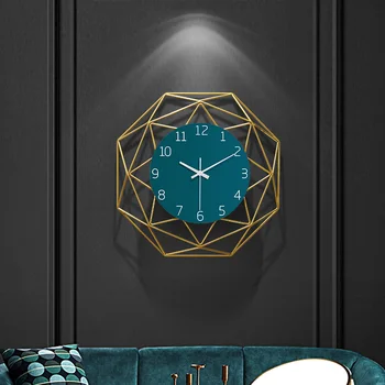 

New Designer Gold Large Metal Wall Clock Modern Design for Living Room Watch Home Decor 3D Sticker Decoration Quartz Merchanism