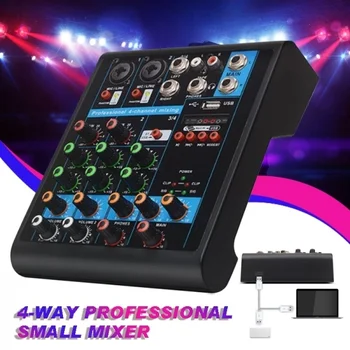 

Professional Mixer Sound Console 4 Channel Audio Karaoke Mixing Phantom Powe for KTV Live Performance