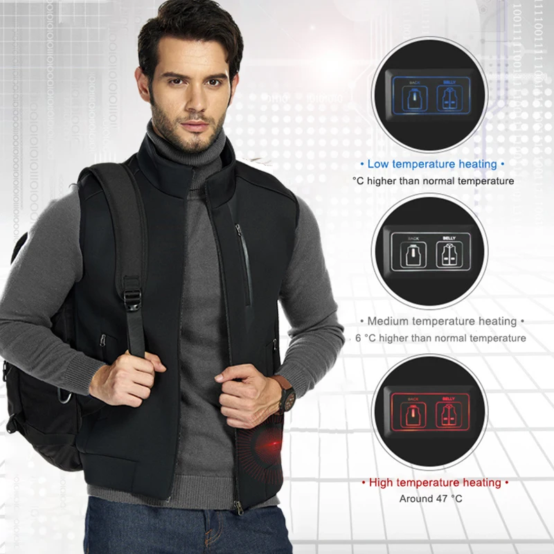 PARATAGO Hot Sale USB Infrared Men Heating Vest Winter Cold Warm Electric Women Heated Sports Battery Jacket P8128 | Спорт и