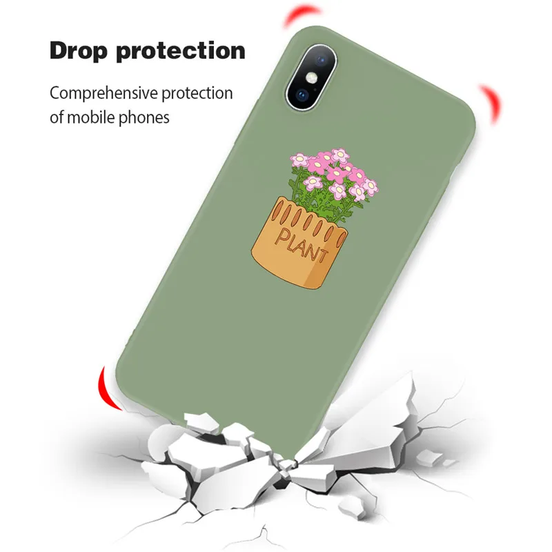 ottwn Cute Floral Phone Cover For iPhone 11 Case Soft TPU Back Cover For iPhone X XR XS Max 7 8 6S Plus 11 Funny Patterned Cover