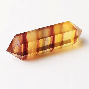 

1PC Natural Yellow Fluorite Crystal DT Point Wand Pendant Reiki Gemstone Necklace Reiki Healing