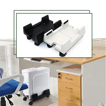 

Besegad Adjustable Computer Case CPU Rolling Holder Bracket Stand Desktop Mainframe Storage Rack Movable with 4 Caster Wheels