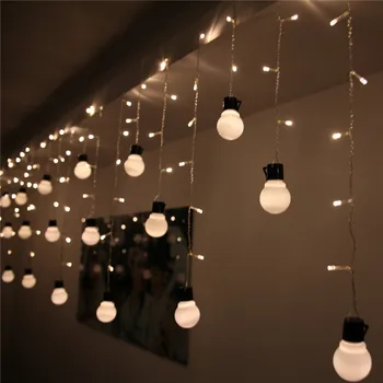 

48 LED String Lights Wedding LED Bulb Icicle Party LED String Fairy Light Christmas Decoration AC110V US Plug