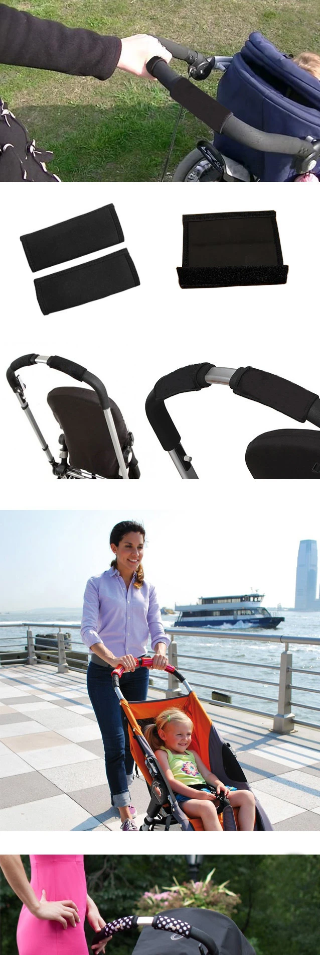 2 Pcs/set Baby Stroller Accessories Carriage Front Handle Pram Neoprene Bebek Arabasi Tape Bumper Bar Cover Accessoire Poussette baby stroller accessories outdoor
