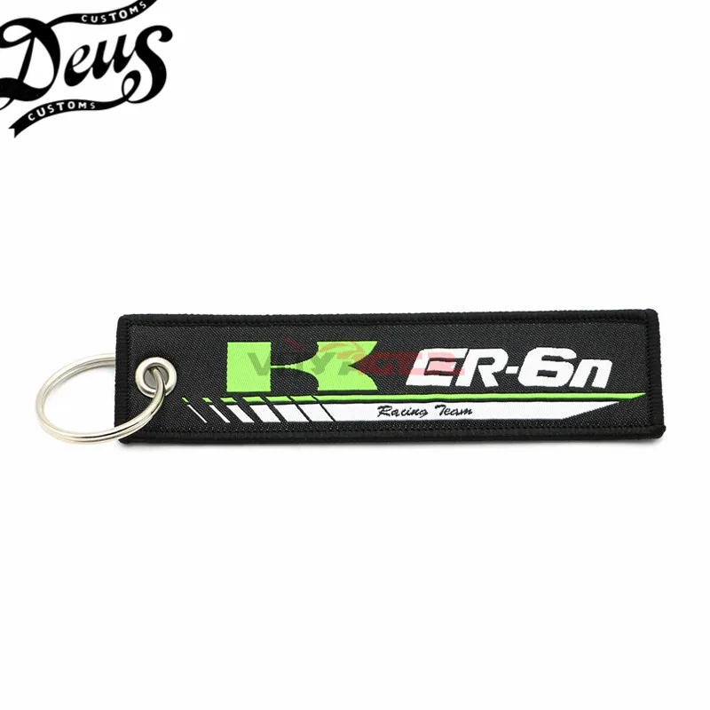 Motorcycle Embroidery Key Holder Chain Collection Keychain For Kawasaki ER-6N Badge Keyring