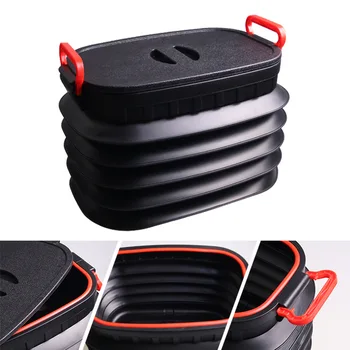 

18L Folding Trash Can Retractable Storage Box Folding Box Storage Bucket Outdoor Folding Container