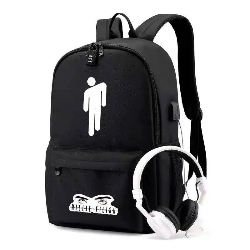 

Billie Eilish Luminous Backpack Back To School Bags Children Backpacks Kids Knapsack Girls Travel Bagpack USB Charging Mochilas