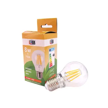 

LEDLUX LC2788CX4 Stock 4 wire Led lamps with filament E27 A60 8W 360 degree warm white 2700K bulb ball ball drop as L